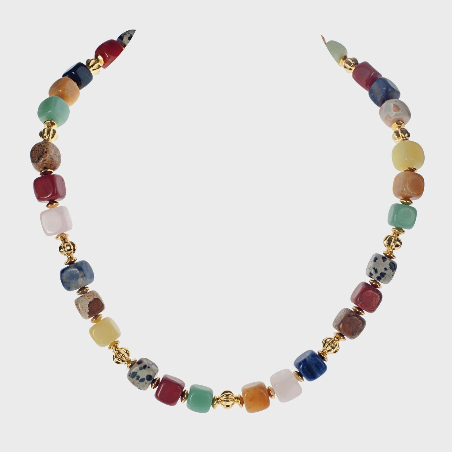Multi-Stone Cube Choker