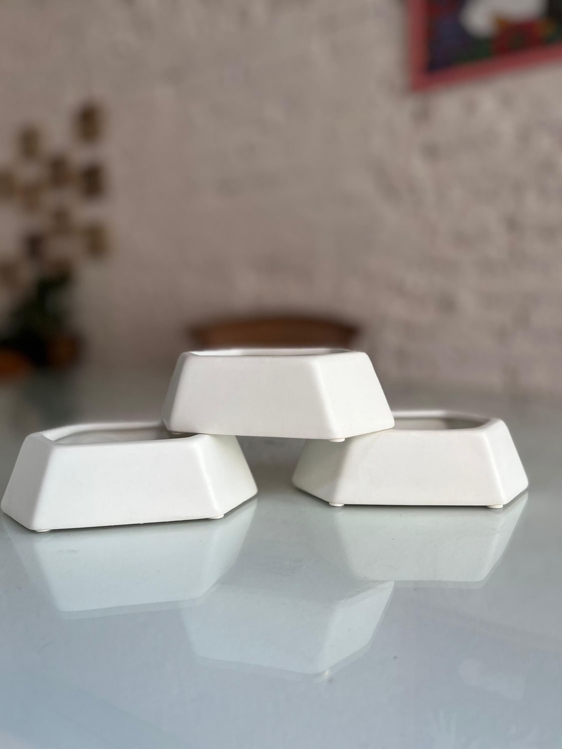 2102  Maceta Exagonal Blanca XS
