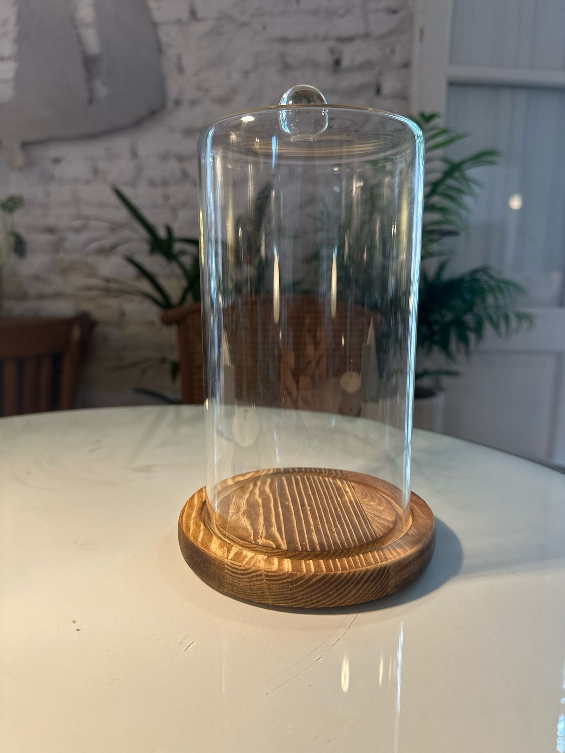 Campana Vidrio base de madera