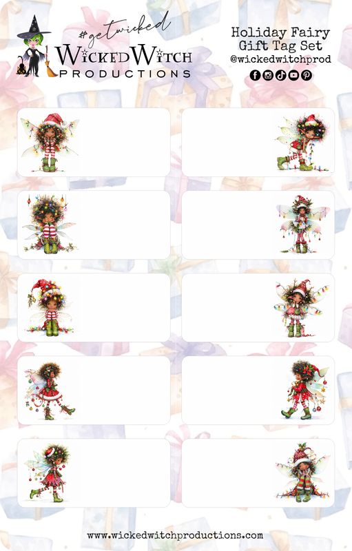 Holiday Fairy Gift Tag Stickers Holiday Fairy Gift Tag Stickers