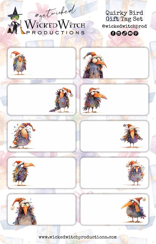 Quirky Birds Gift Tag Stickers Quirky Birds Gift Tag Stickers