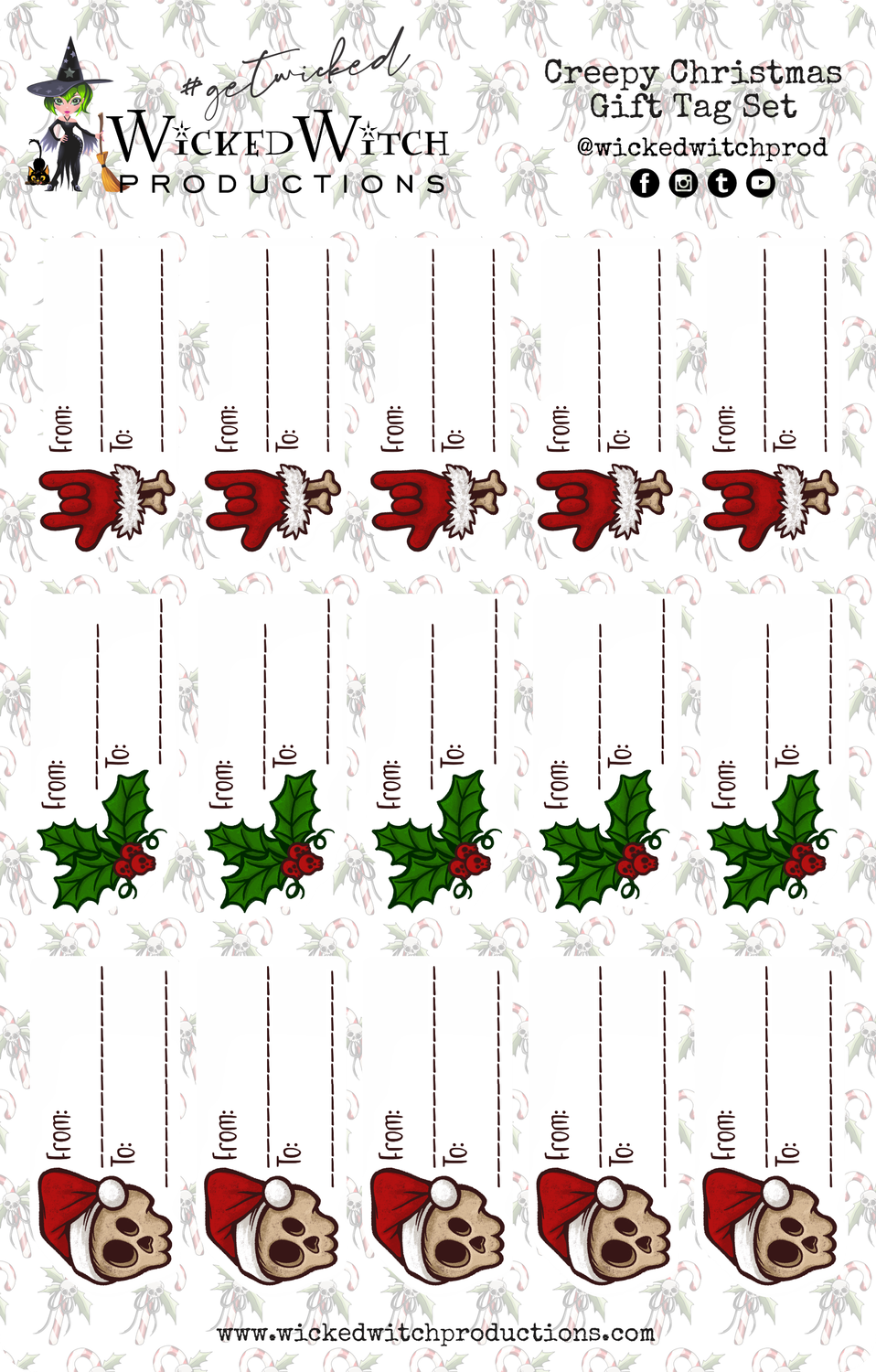 Creepy Christmas Gift Tag Stickers
