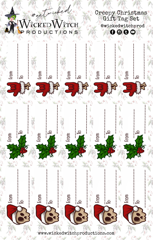Creepy Christmas Gift Tag Stickers Creepy Christmas Gift Tag Stickers
