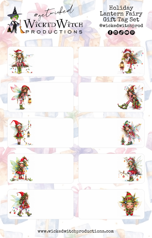 Holiday Lantern Fairy Gift Tag Stickers Holiday Lantern Fairy Gift Tag Stickers