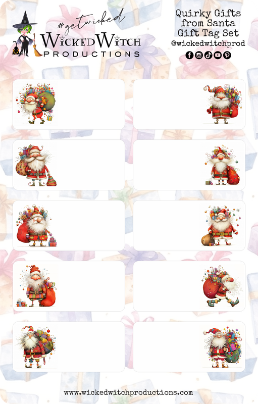 Quirky Gifts from Santa Gift Tag Stickers Quirky Gifts from Santa Gift Tag Stickers