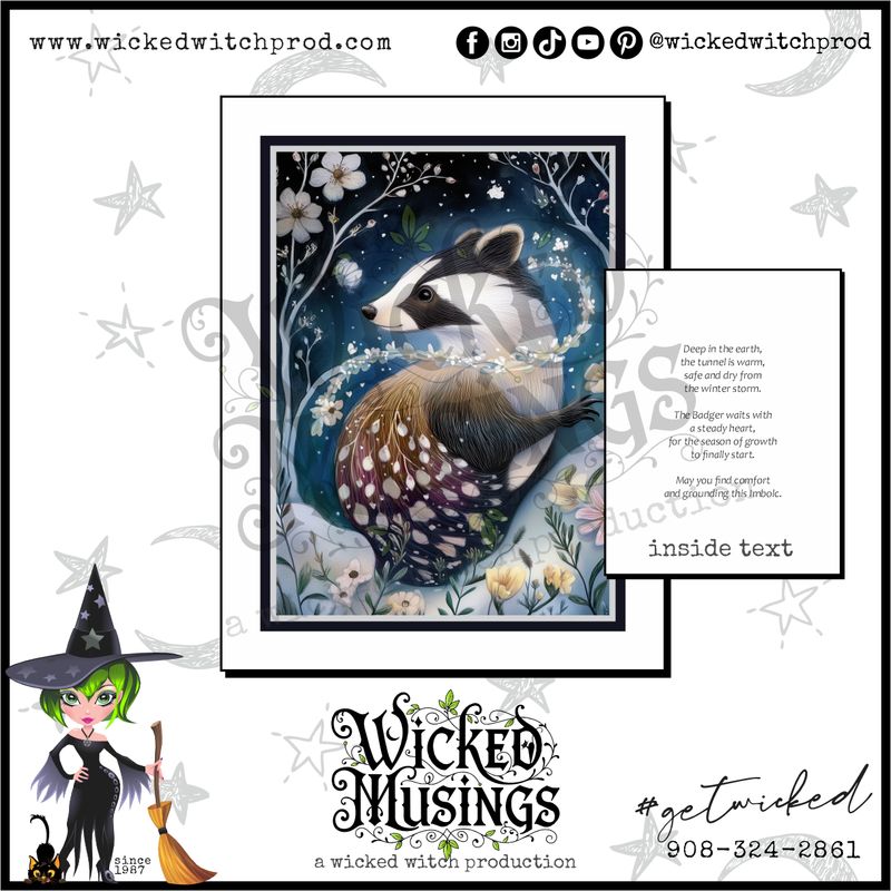 The Hearth-Keeper - Badger Imbolc Greeting Card