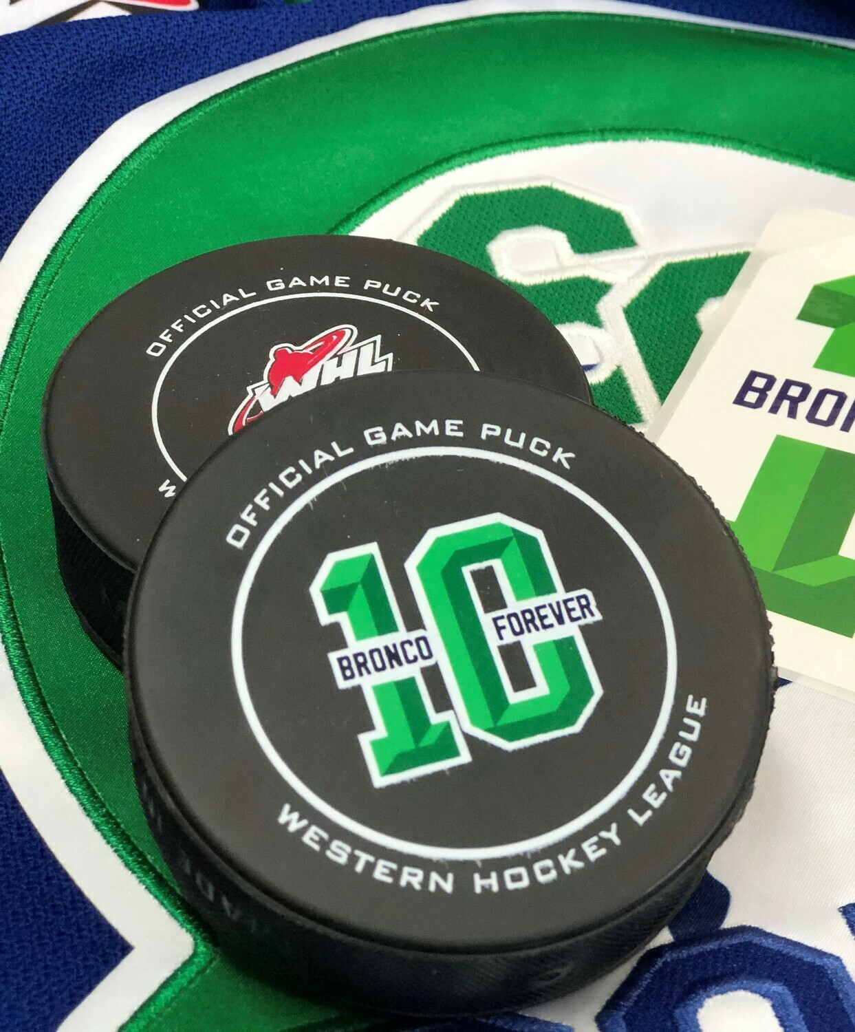 #10 Bronco Forever Colby Cave Tribute Puck #10 Bronco Forever Colby Cave Tribute Puck