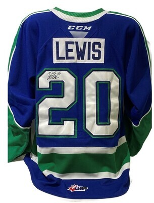 2021/22 Braeden Lewis Authentic Game Worn Blue Jersey 2021/22 Braeden Lewis Authentic Game Worn Blue Jersey