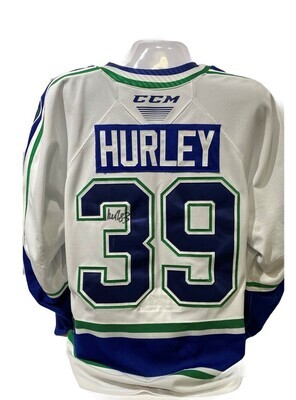 2021/22 Ty Hurley Authentic Game Worn White Jersey