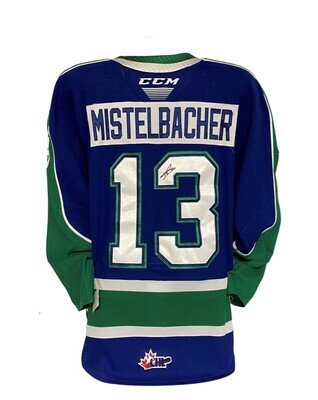 2022/23 Luke Mistelbacher Authentic Game Worn Blue Jersey 2022/23 Luke Mistelbacher Authentic Game Worn Blue Jersey