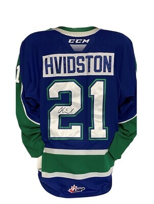 2022/23 Connor Hvidston Authentic Game Worn Blue Jersey