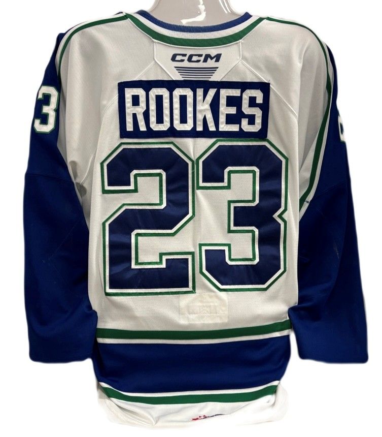 Kurt Rookes 2024-25 Game Worn White Jersey Kurt Rookes 2024-25 Game Worn White Jersey