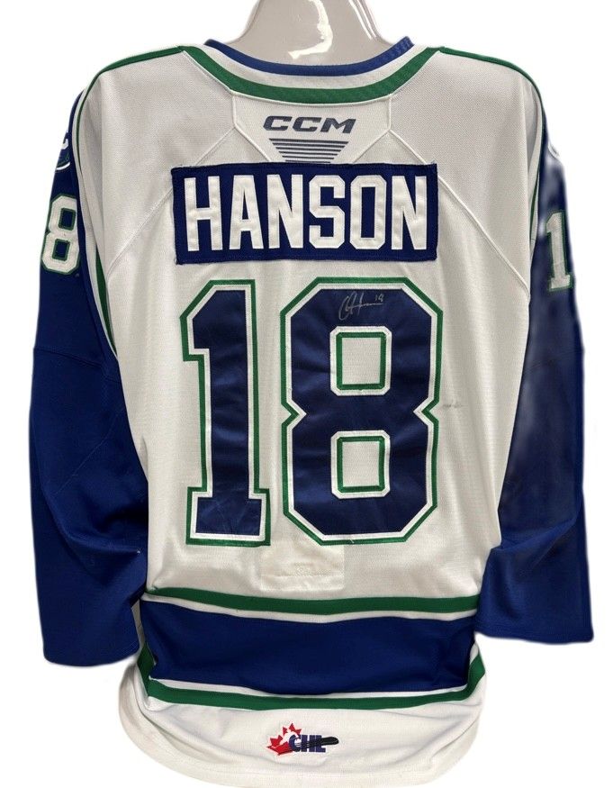 Otto Hanson 2024-25 Game Worn White Jersey Otto Hanson 2024-25 Game Worn White Jersey