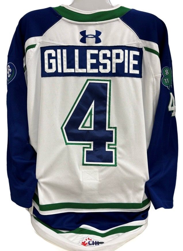 2025-26 Jackson Gillespie Game Worn White Jersey 2025-26 Jackson Gillespie Game Worn White Jersey