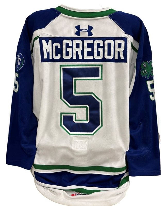 2025-26 Josh McGregor Game Worn White Jersey 2025-26 Josh McGregor Game Worn White Jersey