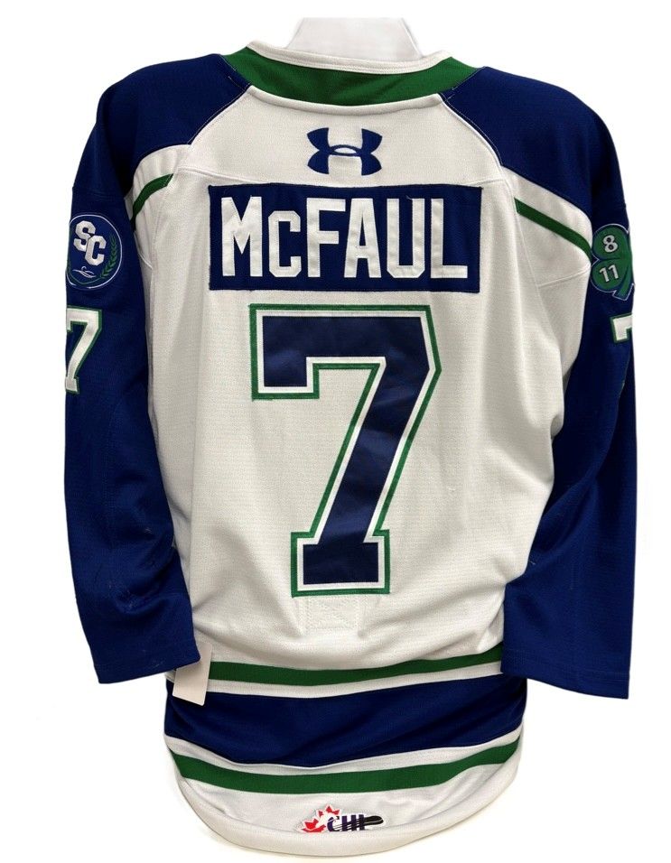 2025-26 Jace McFaul Game Worn White Jersey
