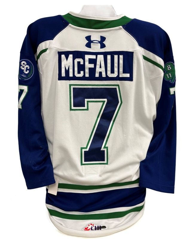 2025-26 Jace McFaul Game Worn White Jersey 2025-26 Jace McFaul Game Worn White Jersey