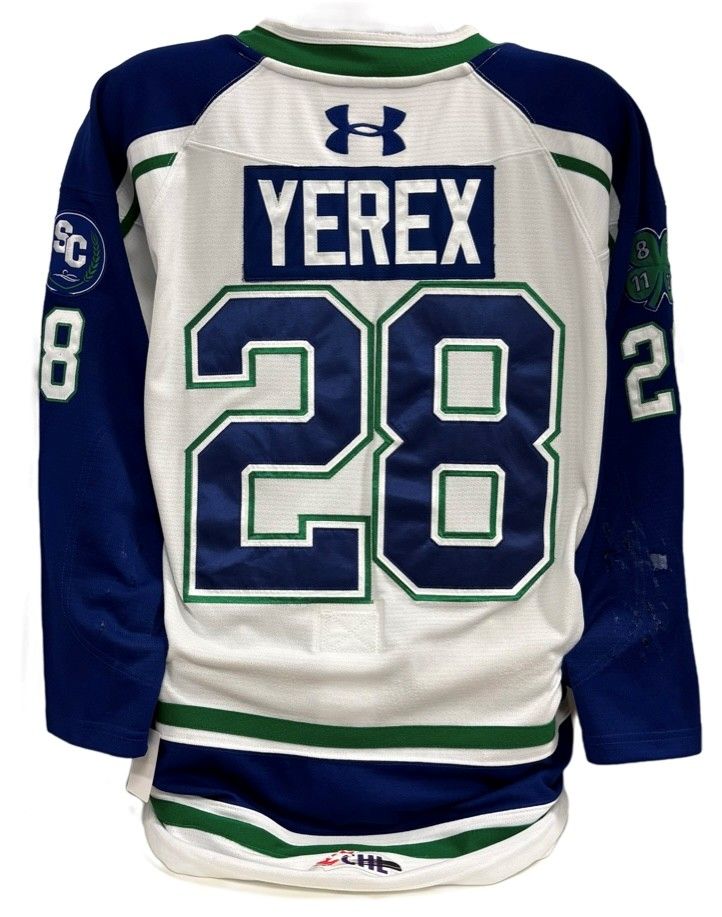 2025-26 Daxon Yerex Game Worn White Jersey 2025-26 Daxon Yerex Game Worn White Jersey
