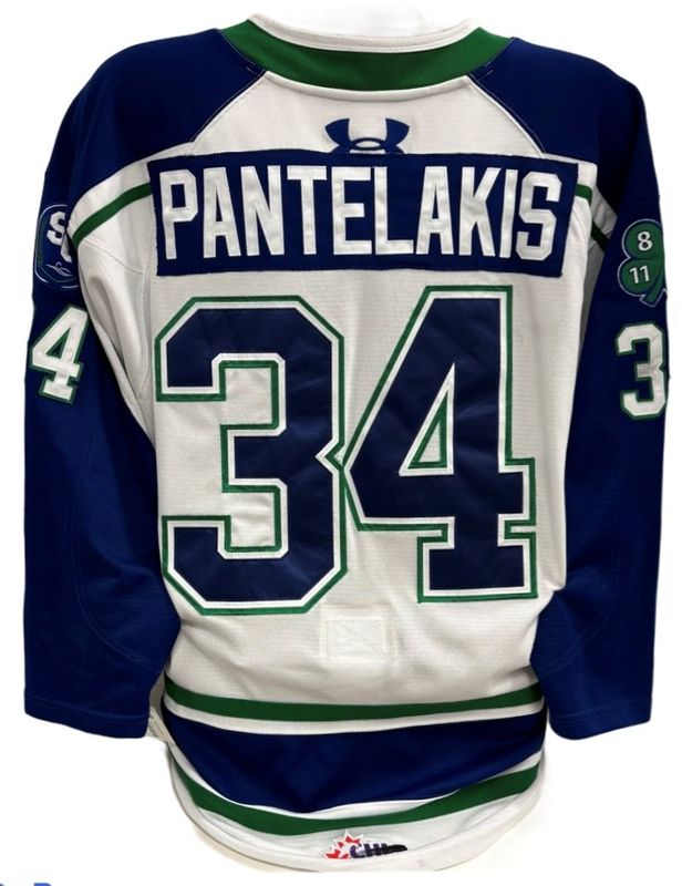 2025-26 Zach Pantelakis Game Worn White Jersey 2025-26 Zach Pantelakis Game Worn White Jersey
