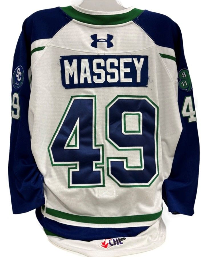 2025-26 Tanner Massey Game Worn White Jersey 2025-26 Tanner Massey Game Worn White Jersey