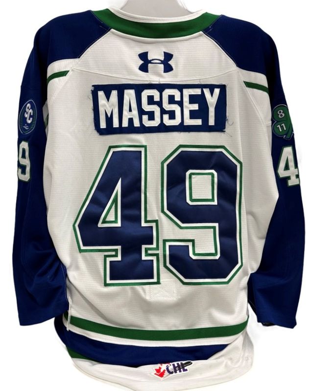 2025-26 Tanner Massey Game Worn White Jersey 2025-26 Tanner Massey Game Worn White Jersey