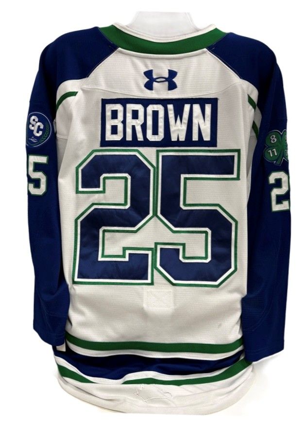 2025-26 Brennan Brown Game Worn White Jersey 2025-26 Brennan Brown Game Worn White Jersey