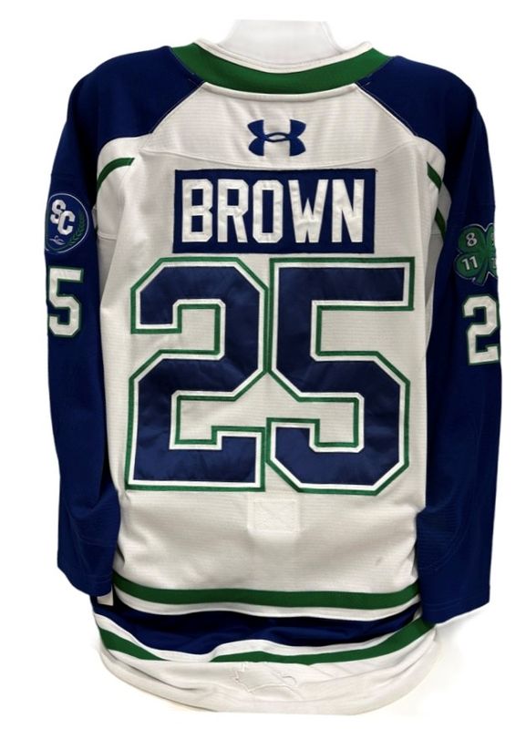2025-26 Brennan Brown Game Worn White Jersey 2025-26 Brennan Brown Game Worn White Jersey