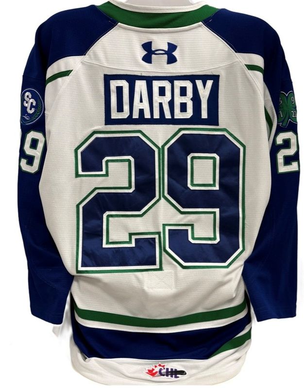 2025-26 Hudson Darby Game Worn White Jersey 2025-26 Hudson Darby Game Worn White Jersey