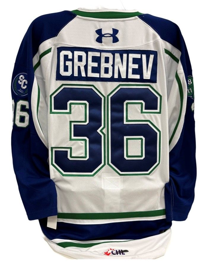 2025-26 Alexei Grebnev Game Issued White Jersey
