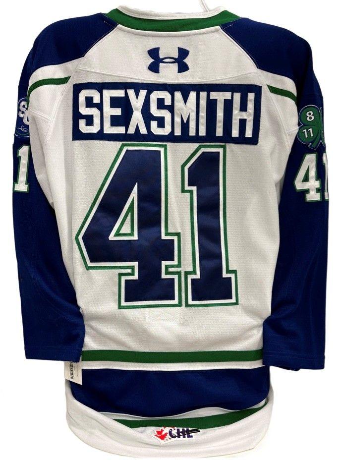 2025-26 Aiden Sexsmith Game Worn White Jersey