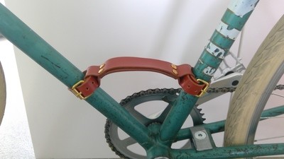 Retro Bike, Tragegriff Leder Rotbraun
