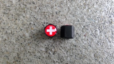 Ventilkappen Schrader Schweizerkreuz Schwarz 1Paar