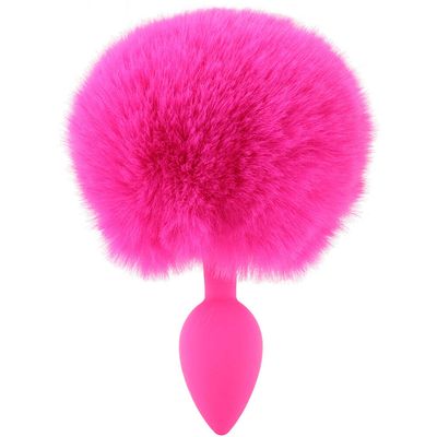Bunny Tail Beginner Silicone Butt Plug in Pink Bunny Tail Beginner Silicone Butt Plug in Pink