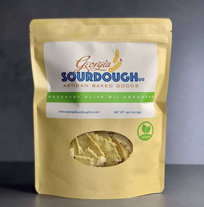 Georgia's Sourdough Rosemary Olive Oil Crackers: 6 oz.