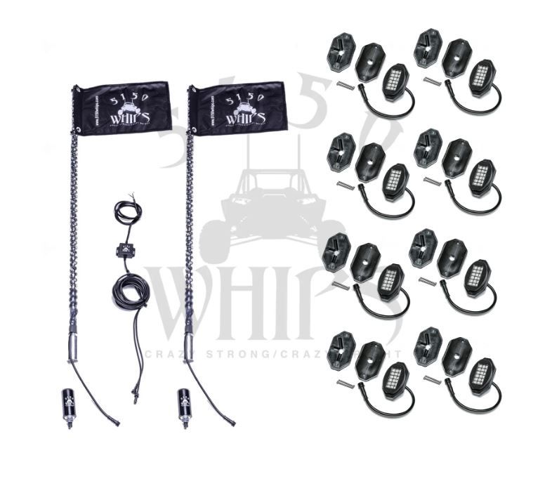 187 WHIPS AND ROCK LIGHT COMBO KIT