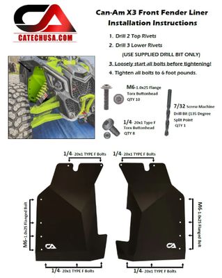 Can-Am X3 Front Inner Fender Liners