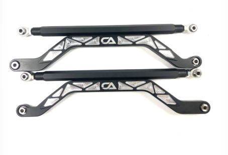 Polaris RZR High Clearance Rear Radius Rods - Billet Aluminum, Color: BLACK, MODEL: RS1, YEAR: 2024-2025