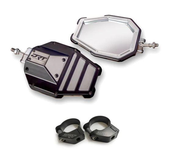 DRT Billet Aluminum Tactical Convex Side Mirror Set, CLAMP SIZE: 2.0&quot; Clamps