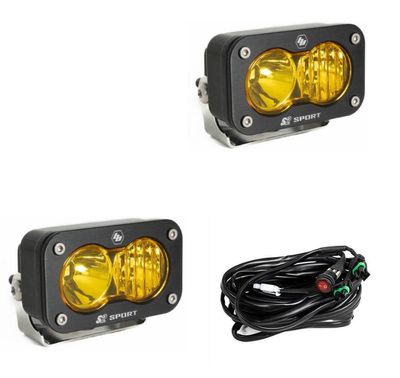 S2 SPORT BLACK LED AUXILIARY LIGHT POD PAIR DRIVING/ COMBO- UNIVERSAL