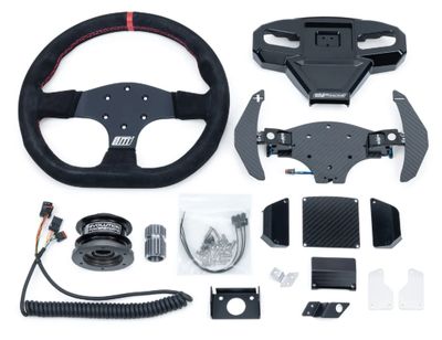 EVP.MOde Multifunction Steering Wheel with Carbon Fiber Paddles and Quick-Release Hub Adapter Kit for Can-Am Maverick R