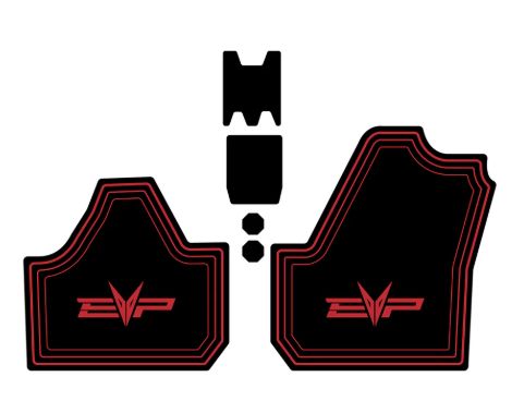 Custom EVP Floor Mats for 2017+ Can-Am Maverick X3, Color: Black Over Red, MODEL: Two Door X3, Style: Classic