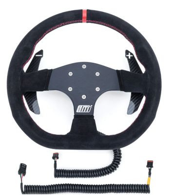 EVP.MOde Race Steering Wheel with Carbon Fiber Paddles and Quick-Release Hub Adapter Kit for Can-Am Maverick R