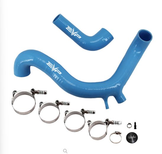 2017-2019 Can Am Maverick X3 Silicone Charge Tubes with BOV Port, Color: RC Blue
