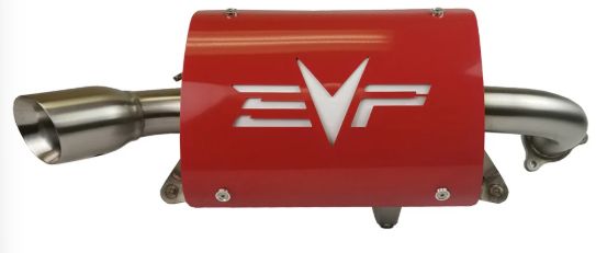 Polaris RZR Turbo R/Pro S &amp; Pro XP Magnum Exhaust, Color: Red, Options: 2.5&quot; Slip-On Muffler