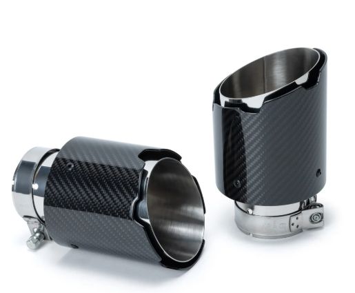 Replacement Tips for EVP Racing Can-Am Maverick R Dynamic Twin Exit &amp; Captain&#39;s Choice Mufflers, Options: Carbon Fiber &amp; Stainless
