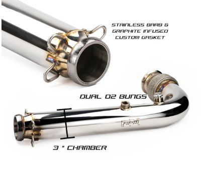 RPM X3 3" Monster Mouth Cat Delete Bypass Mid Race Pipe X3 Turbo, R, and RR