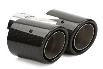 RPM Pro R Carbon Dual Exhaust Tips, CHOOSE COLOR: Gloss Carbon, Color: Stainless