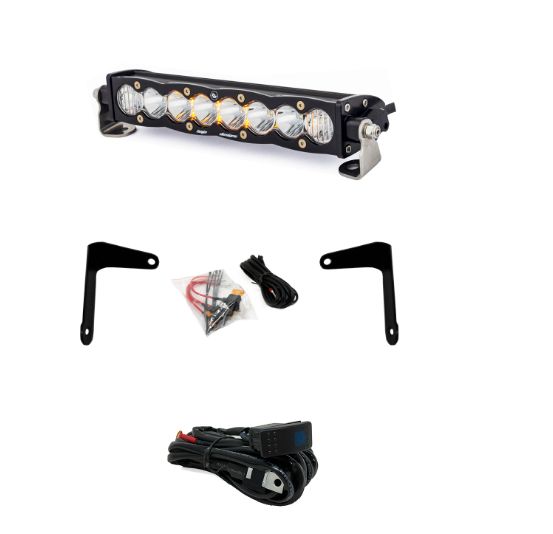 CAN-AM X3 S8 10 INCH SHOCK MOUNT LIGHT BAR KIT, Color: CLEAR