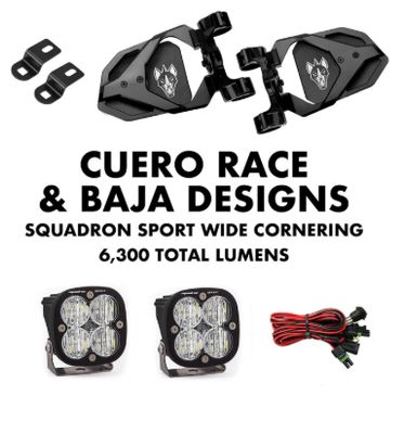 Cuero Race Mirror Light Combo in Black
