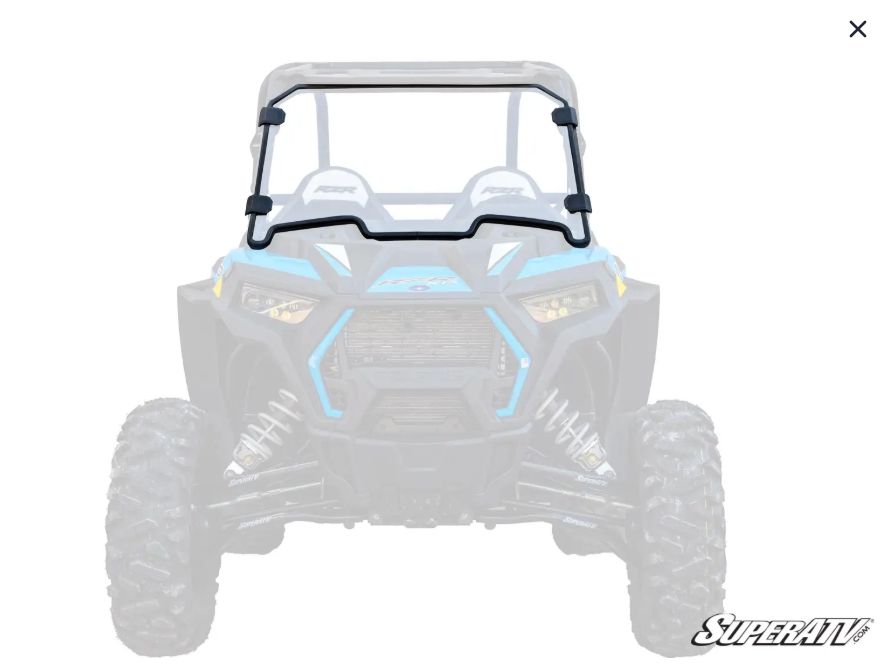 Polaris RZR XP Turbo Full Windshield, Material: Scratch Resistant Polycarbonate - Clear, YEAR: 2016-2018